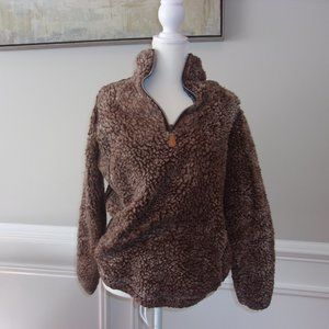 Cozy Simply Southern YL Mocha sherpa Pullover